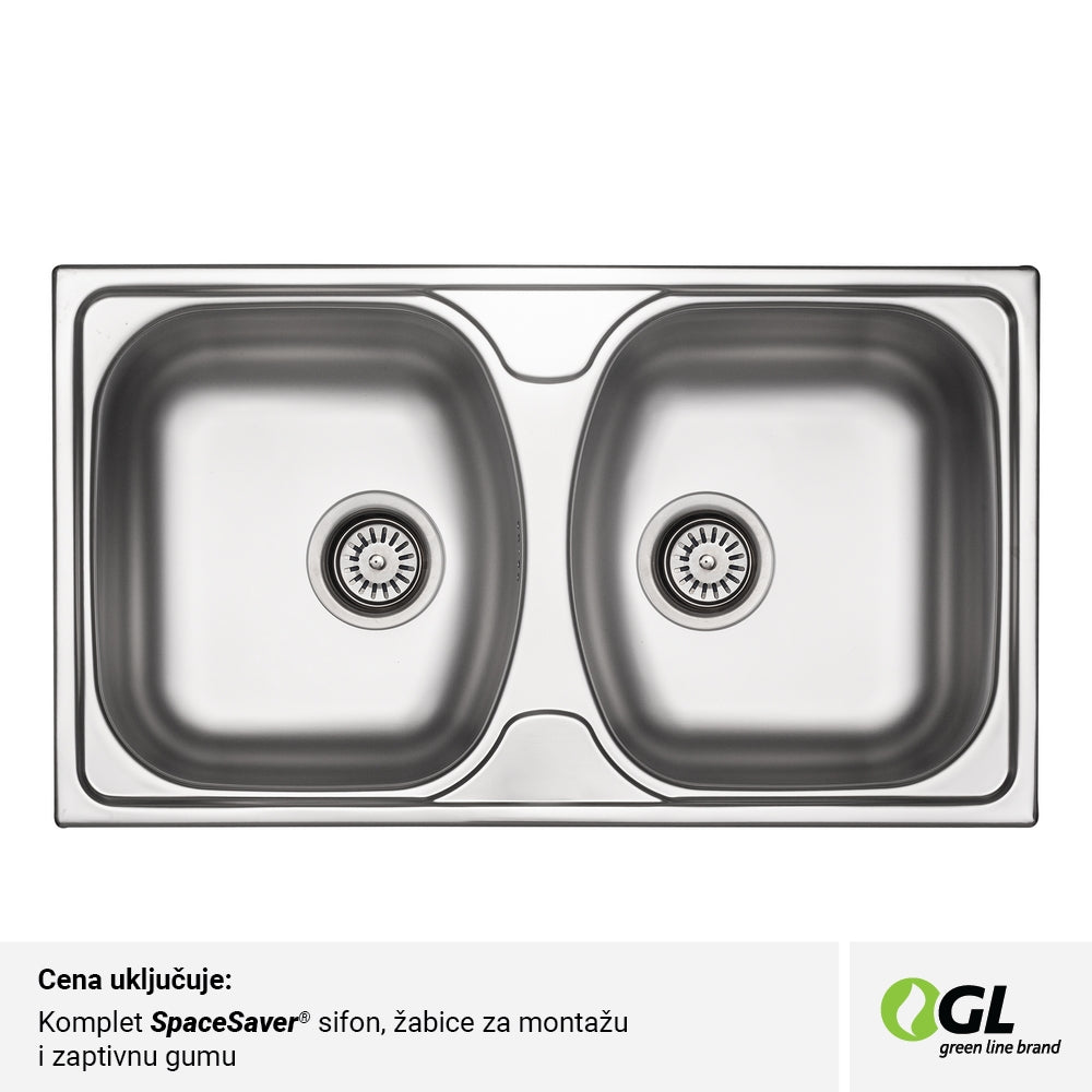 Inox mat dvodelna ugradna sudopera
