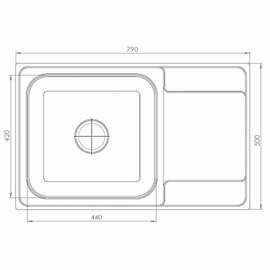 Inox mat jednodelna ugradna sudopera sa oceđivačem