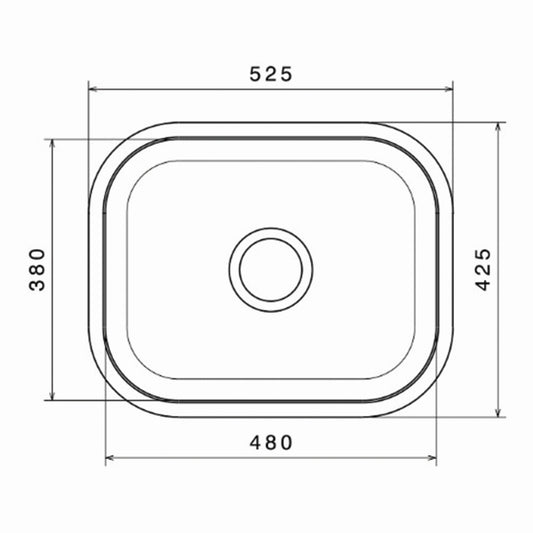 Inox mat jednodelna podgradna sudopera