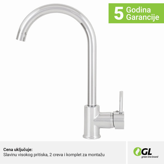 Kuhinjska slavina, hrom, 2C