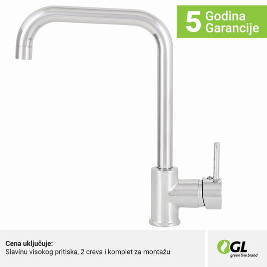 Kuhinjska slavina, hrom, 2C