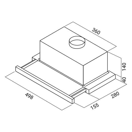 Kuhinjski aspirator, inox, ugradni, 50cm