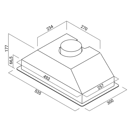 Kuhinjski aspirator, sivi, ugradni, 60cm