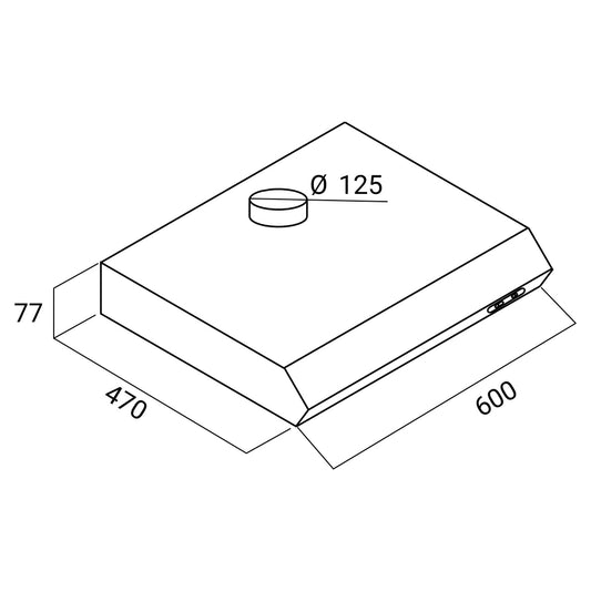 Kuhinjski aspirator, beli, ugradni, 60cm