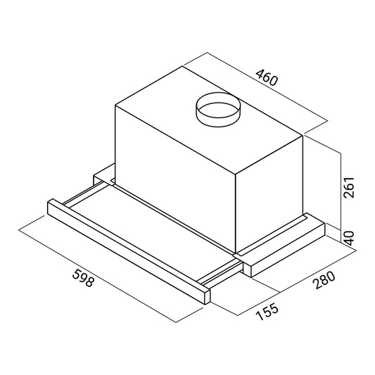 Kuhinjski aspirator, inox, ugradni, 60cm