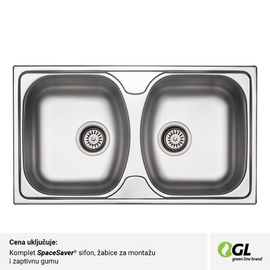 Inox mat dvodelna ugradna sudopera 