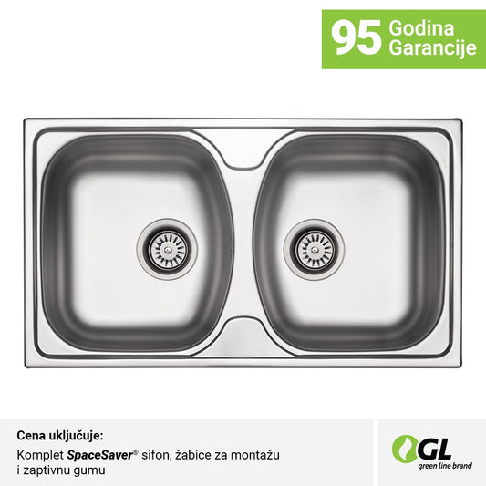 Inox mat dvodelna ugradna sudopera 