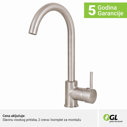 Kuhinjska slavina, inox, 2C