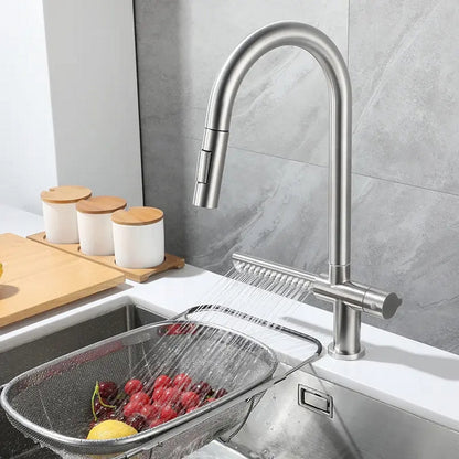Kuhinjska slavina, inox, 2C, izvlačni tuš
