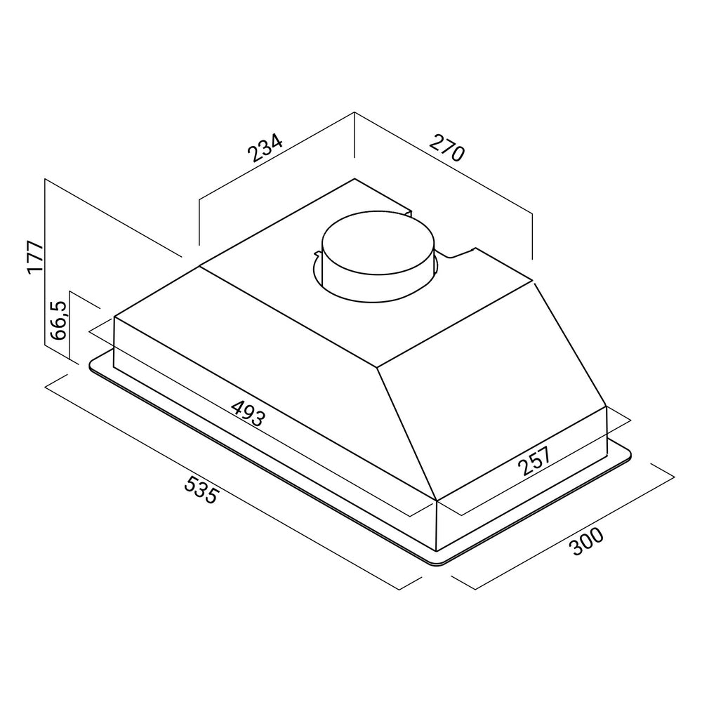 Kuhinjski aspirator, crni, ugradni, 60cm