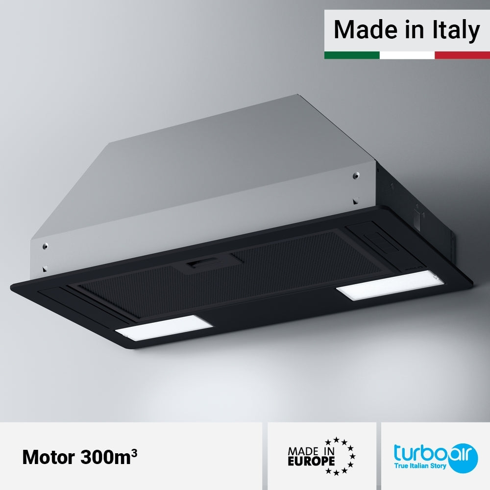 Kuhinjski aspirator, crni, ugradni, 60cm