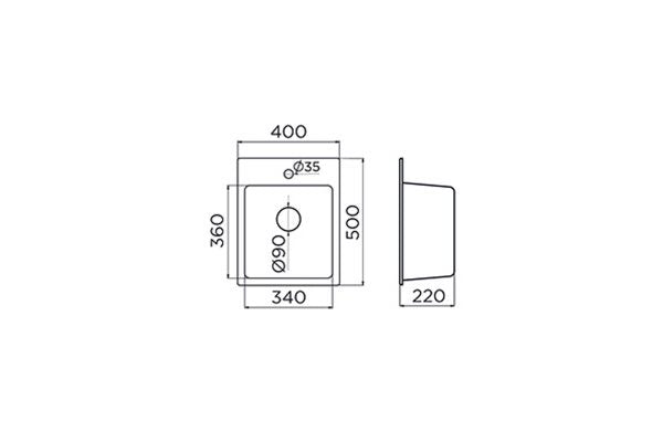 METALAC XQUADRO 40 sa sifonom